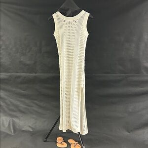 Tahari Knit Beach Cover Up in White